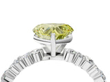 White gold Fancy Yellow Heart Cut Diamond Side Stone Solitaire Ring with Round  and Four-Prong Setting_28