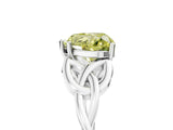 White gold Fancy Yellow Heart Cut Diamond Solitaire Celtic Knot Ring with Four-Prong Setting_106