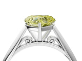 White gold Fancy Yellow Heart Cut Diamond Solitaire Engagement Ring with Cathedral Setting and Four-Prong Mount_114