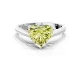 White gold Fancy Yellow Heart Cut Diamond Solitaire Engagement Ring with Cathedral Setting and Four-Prong Mount_169