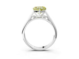 White gold Fancy Yellow Heart Cut Diamond Solitaire Engagement Ring with Cathedral Setting and Four-Prong Mount_172