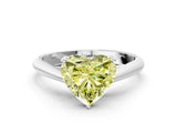 White gold Fancy Yellow Heart Cut Diamond Solitaire Engagement Ring with Cathedral Setting and Four-Prong Mount_44