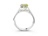 White gold Fancy Yellow Heart Cut Diamond Solitaire Engagement Ring with Cathedral Setting and Four-Prong Mount_47