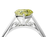 White gold Fancy Yellow Heart Cut Diamond Solitaire Engagement Ring with Cathedral Setting and Four-Prong Mount_48