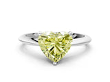 White gold Fancy Yellow Heart Cut Diamond Solitaire Engagement Ring with Classic Band and Four-Prong Setting_99