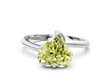 White gold Fancy Yellow Heart Cut Diamond Solitaire Engagement Ring with Four-Prong Setting and Classic Band_20