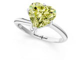 White gold Fancy Yellow Heart Cut Diamond Solitaire Engagement Ring with Four-Prong Setting and Classic Band_21