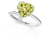 White gold Fancy Yellow Heart Cut Diamond Solitaire Engagement Ring with Four-Prong Setting and Classic Band_33
