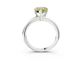 White gold Fancy Yellow Heart Cut Diamond Solitaire Engagement Ring with Round Band and Four-Prong Setting_242