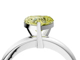 White gold Fancy Yellow Heart Cut Diamond Solitaire Engagement Ring with Round Band and Four-Prong Setting_243