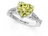White gold Fancy Yellow Heart Cut Diamond Solitaire Engagement Ring with Twisted Pavé Band and Four-Prong Setting_69
