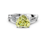 White gold Fancy Yellow Heart Cut Diamond Solitaire Engagement Ring with Twisted Pavé Band and Four-Prong Setting_69