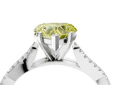 White gold Fancy Yellow Heart Cut Diamond Solitaire Engagement Ring with Twisted Pavé Band and Four-Prong Setting_72