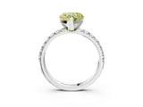 White gold Fancy Yellow Heart Cut Diamond Solitaire Pavé Engagement Ring with Round Band and Prong Setting_64