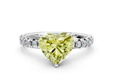 White gold Fancy Yellow Heart Cut Diamond Solitaire Pavé Engagement Ring with Round Band and Prong Setting_67