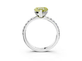 White gold Fancy Yellow Heart Cut Diamond Solitaire Pavé Engagement Ring with Round Band and Prong Setting_70