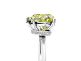 White gold Fancy Yellow Heart Cut Diamond Solitaire Ring with Classic Band and Four-Prong Setting_5