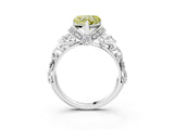 White gold Fancy Yellow Heart Cut Diamond Solitaire Ring with Filigree Band and Four-Prong Setting_50
