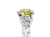 White gold Fancy Yellow Heart Cut Diamond Solitaire Ring with Filigree Band and Four-Prong Setting_52