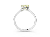 White gold Fancy Yellow Heart Cut Diamond Solitaire Ring with Flower Prong Setting and Classic Band_113