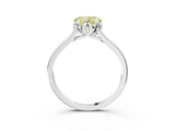 White gold Fancy Yellow Heart Cut Diamond Solitaire Ring with Flower Prong Setting and Classic Band_124