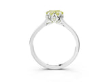 White gold Fancy Yellow Heart Cut Diamond Solitaire Ring with Flower Prong Setting and Classic Band_22