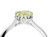 White gold Fancy Yellow Heart Cut Diamond Solitaire Ring with Flower Prong Setting and Classic Band_23
