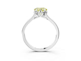 White gold Fancy Yellow Heart Cut Diamond Solitaire Ring with Flower Prong Setting and Classic Band_3