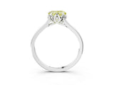 White gold Fancy Yellow Heart Cut Diamond Solitaire Ring with Flower Prong Setting and Classic Band_39