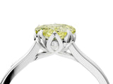White gold Fancy Yellow Heart Cut Diamond Solitaire Ring with Flower Prong Setting and Classic Band_40