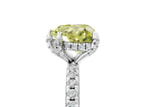 White gold Fancy Yellow Heart Cut Diamond Solitaire Ring with Four-Prong Setting and Pavé Band_8