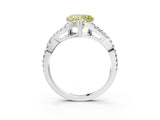 White gold Fancy Yellow Heart Cut Diamond Solitaire Ring with Four-Prong Setting and Twisted Pavé Band_68