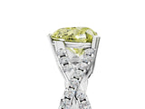 White gold Fancy Yellow Heart Cut Diamond Solitaire Ring with Four-Prong Setting and Twisted Pavé Band_70