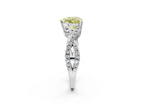 White gold Fancy Yellow Heart Cut Diamond Solitaire Ring with Four-Prong Setting and Twisted Pavé Band_71