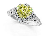 White gold Fancy Yellow Heart Cut Diamond Solitaire Ring with Hidden Halo and Pavé Band_40