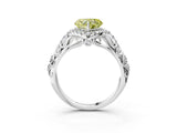 White gold Fancy Yellow Heart Cut Diamond Solitaire Ring with Hidden Halo and Pavé Band_42