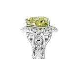 White gold Fancy Yellow Heart Cut Diamond Solitaire Ring with Hidden Halo and Pavé Band_44