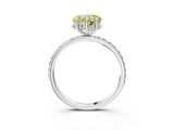 White gold Fancy Yellow Heart Cut Diamond Solitaire Ring with Pavé Band and Hidden Halo_80