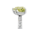 White gold Fancy Yellow Heart Cut Diamond Solitaire Ring with Pavé Band and Hidden Halo_82