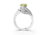 White gold Fancy Yellow Heart Cut Diamond Solitaire Ring with Prong Setting and Twisted Pavé Band_15