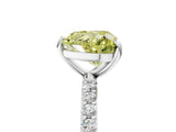 White gold Fancy Yellow Heart Cut Diamond Solitaire Ring with Round  Pavé Band and Prong Setting_152