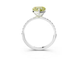 White gold Fancy Yellow Heart Cut Diamond Solitaire Ring with Round  Pavé Band and Prong Setting_159