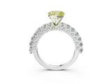 White gold Fancy Yellow Heart Cut Diamond Solitaire Ring with Shared Prong Pavé Band and Four-Prong Setting_73