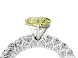 White gold Fancy Yellow Heart Cut Diamond Solitaire Ring with Shared Prong Pavé Band and Four-Prong Setting_74