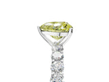 White gold Fancy Yellow Heart Cut Diamond Solitaire Ring with Shared Prong Pavé Band and Four-Prong Setting_75