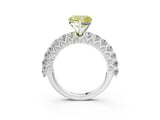 White gold Fancy Yellow Heart Cut Diamond Solitaire Ring with Shared Prong Pavé Band and Four-Prong Setting_85