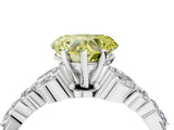 White gold Fancy Yellow Heart Cut Diamond Solitaire Ring with Side Stones and Four-Prong Setting_71