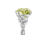 White gold Fancy Yellow Heart Cut Diamond Solitaire Ring with Side Stones and Four-Prong Setting_72