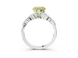 White gold Fancy Yellow Heart Cut Diamond Solitaire Ring with Side Stones and Four-Prong Setting_73