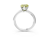 White gold Fancy Yellow Heart Cut Diamond Solitaire Ring with Six-Prong Setting and Classic Band_269
